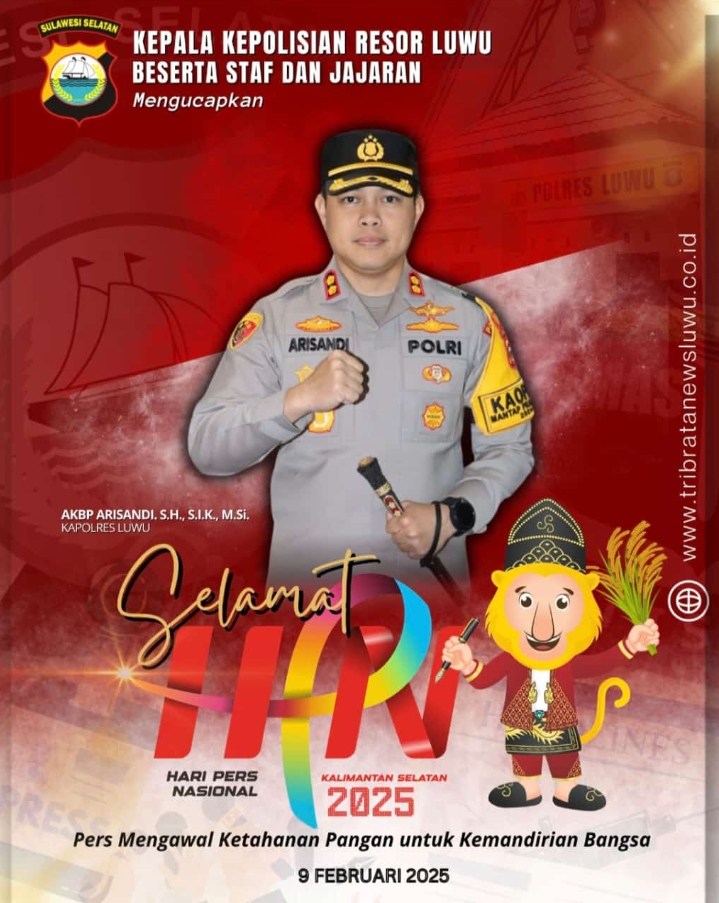 Polres Luwu Ucapkan Selamat Hari Pers Nasional 2025