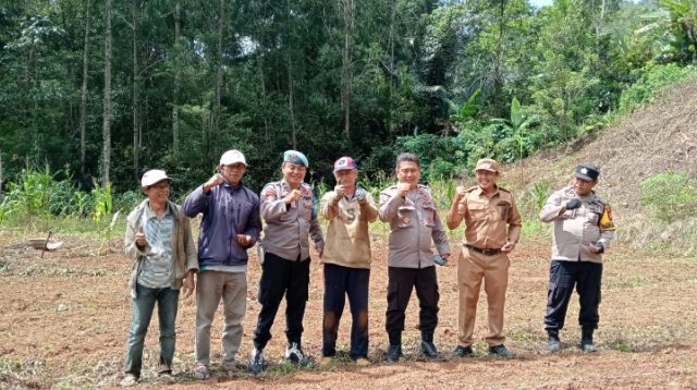 Manfaatkan Lahan Tidur, Polsek Rindingallo Bersama Pemerintah Setempat Tanam Jagung di Kapala Pitu