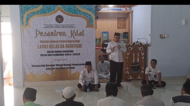 Lapas Kelas IIA Parepare Gelar Pesantren Kilat Bagi Warga Binaan Selama Ramadhan 1446 H/ 2025 M.