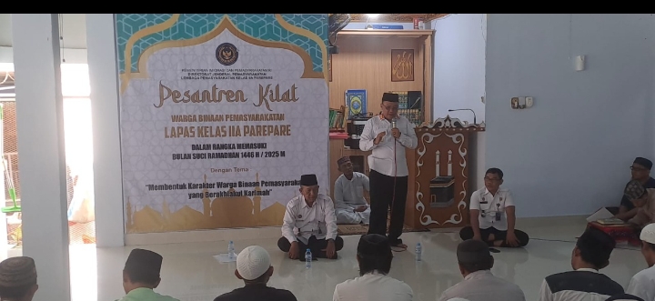 Lapas Kelas IIA Parepare Gelar Pesantren Kilat Bagi Warga Binaan Selama Ramadhan 1446 H/ 2025 M.