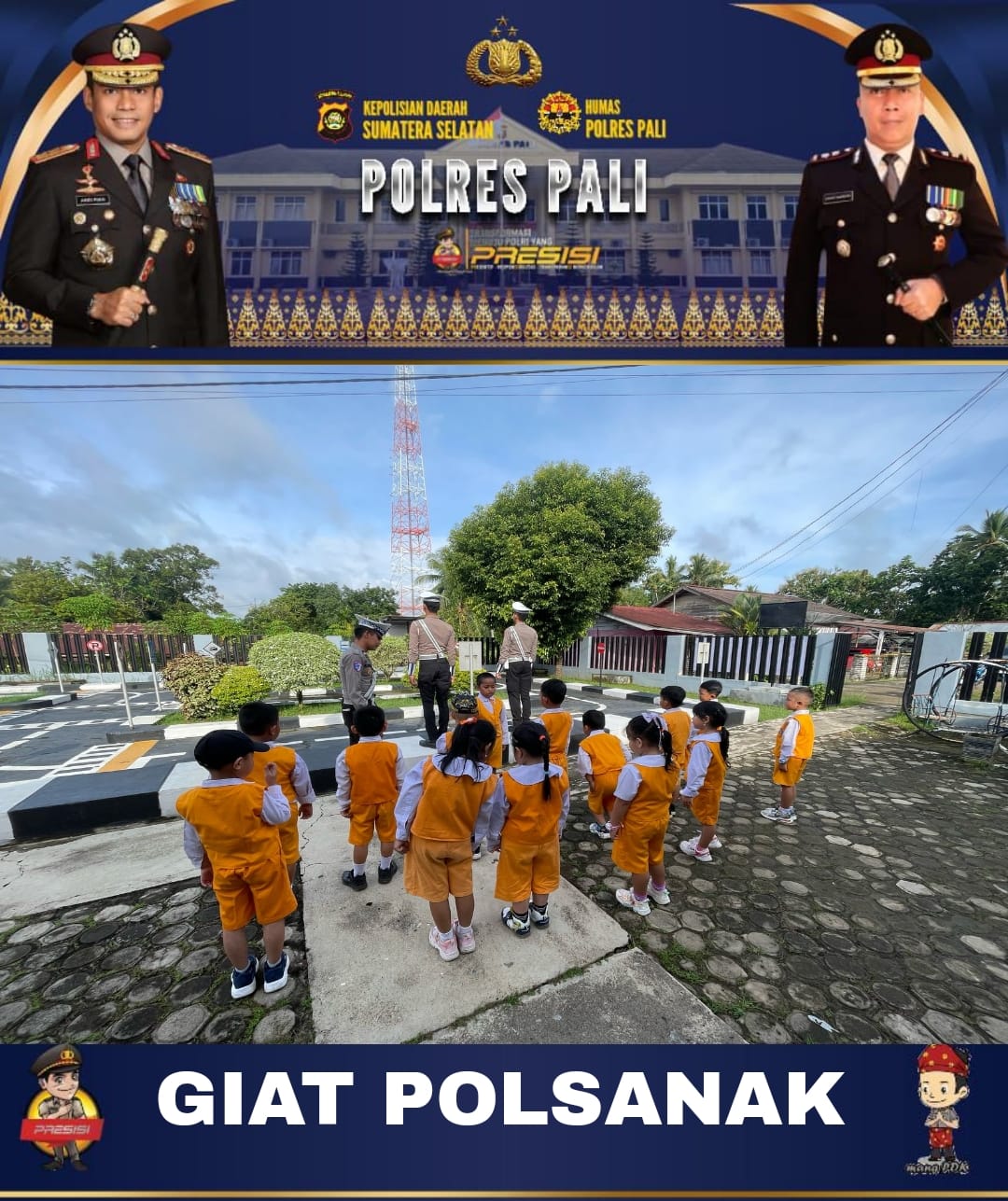 Satlantas Polres PALI Tanamkan Kesadaran Berlalu Lintas Sejak Usia Dini di TK Bhayangkari